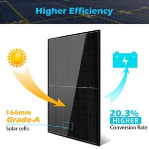 SUNGOLDPOWER 14pcs 370W Solar Panels Monocrystalline, Grade A Solar Cell, Waterproof IP68, High Efficiency Solar Panel On/Off Grid Supplies for Charging Station, Household, Marine, RV, Tiny House