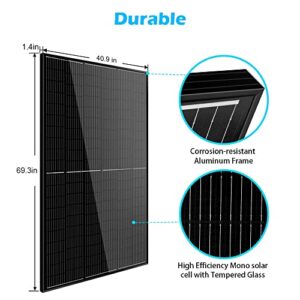 SUNGOLDPOWER 14pcs 370W Solar Panels Monocrystalline, Grade A Solar Cell, Waterproof IP68, High Efficiency Solar Panel On/Off Grid Supplies for Charging Station, Household, Marine, RV, Tiny House