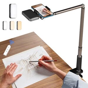 yayusi overhead phone mount for recording,phone stand for recording overhead,articulating arm cell phone holder with led ring light, desk/bedside tripod for youtube live stream cooking video recording