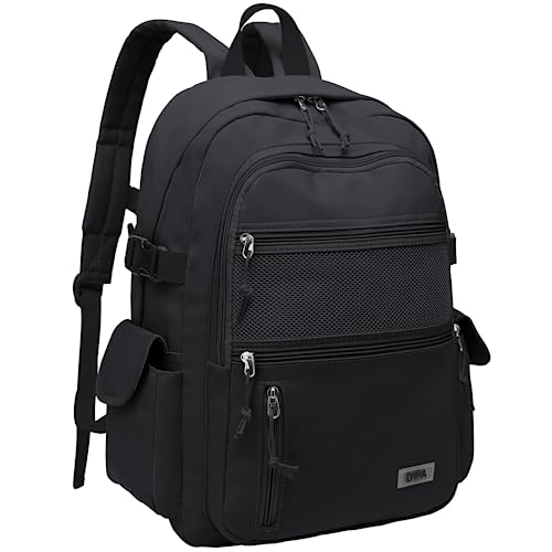 H HIKKER-LINK Water Resistant Laptop Backpack 15.6 inch Causal Daypack for Travel Work Black