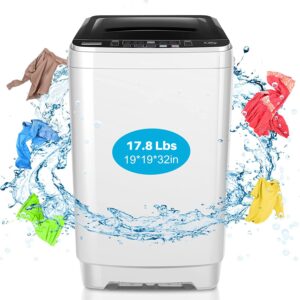 nictemaw portable washing machine 17.8lbs capacity portable washer with drain pump 2.3cu.ft full-automatic compact washer with 10 programs 8 water level for home, apartment, rv, dorms
