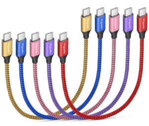 etguuds color usb c to usb c cable 3ft, 5 pack pd 60w fast charging type c to type c charger cable for samsung galaxy s23 s22 s21 s20 ultra 5g, z fold flip 5 4 3, note 20, pixel 7 6 pro, usb c laptop