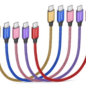 etguuds Color USB C to USB C Cable 3ft, 5 Pack PD 60W Fast Charging Type C to Type C Charger Cable for Samsung Galaxy S23 S22 S21 S20 Ultra 5G, Z Fold Flip 5 4 3, Note 20, Pixel 7 6 Pro, USB C Laptop