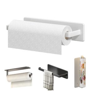 esusom paper towel holder under cabinet rolls plastic cling film paper towel holder adhesive for kitchen anti-rust metal bathroom toilet paper towel holder wall mounted