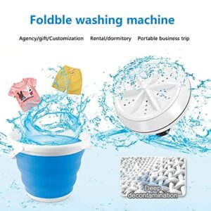 Portable Washing Machine 5L Wash Bucket Foldable Small Portable Laundry Machine Mini Washing Machine Ultrasonic Turbine Washer for Underwear, Sock, Baby Clothes, Travel, Camping, Dorm, RV, Home