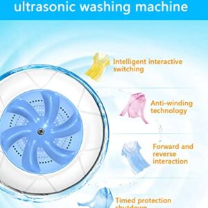 Portable Washing Machine 5L Wash Bucket Foldable Small Portable Laundry Machine Mini Washing Machine Ultrasonic Turbine Washer for Underwear, Sock, Baby Clothes, Travel, Camping, Dorm, RV, Home