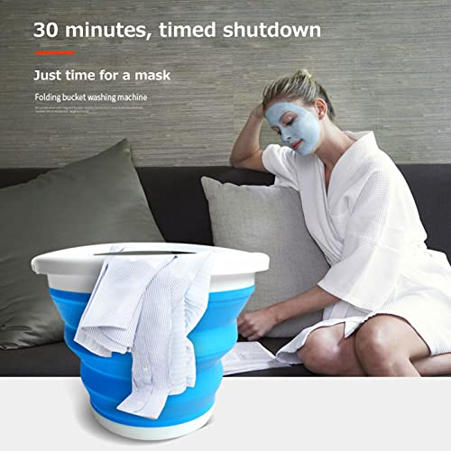 Portable Washing Machine 5L Wash Bucket Foldable Small Portable Laundry Machine Mini Washing Machine Ultrasonic Turbine Washer for Underwear, Sock, Baby Clothes, Travel, Camping, Dorm, RV, Home