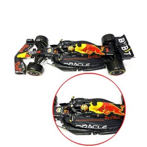 HTLNUZD Bburago 1/24 2022 New F1 RB18#1 for Verstappen Champion Racing Compatible with Red Bull 1:24 Static Alloy Car Die Cast Model Collectible Gift, Black