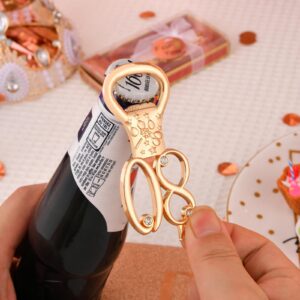 24 boxes of rose gold themed 80th birthday bottle openers favored for 80th anniversary wedding party gifts, 80th birthday party souvenirs or party decorations (80 shape)