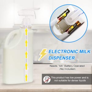 Automatic Drink Dispenser, Electric Drink Dispenser, Milk Pump Gallon, Milk Dispenser For Fridge, Pump For Milk Jug Can Prevent Milk From Overflowing and Hands-Free, Suitable for Kitchen 2 Pcs