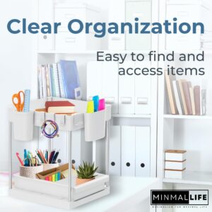 Minmallife 2 Tier Under Sink Organizer - Set of 1 Under the Sink Organizer/Under Kitchen Sink Organizer - Applicable as Medicine Cabinet Organizer, Kitchen Cabinet Organizer, Bathroom Sink Organizer