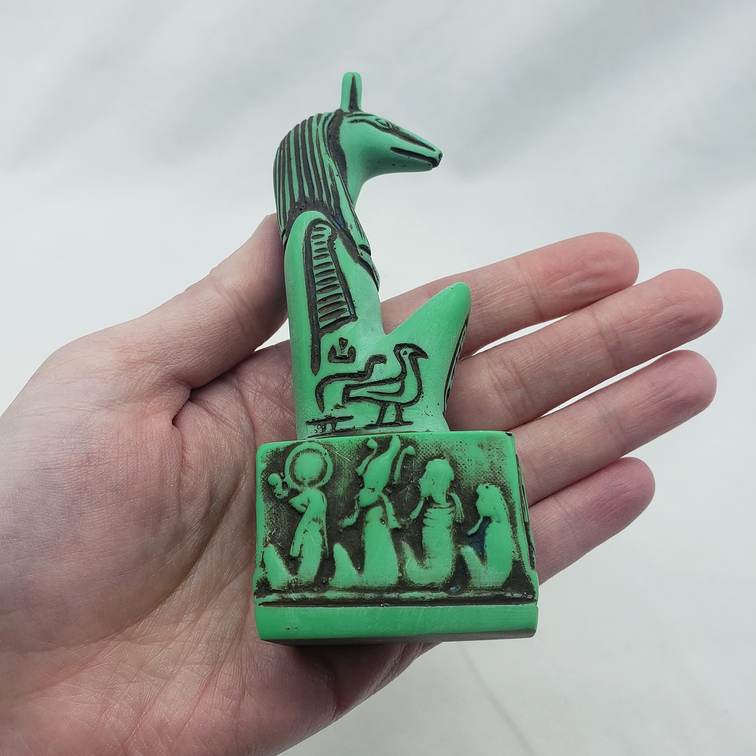 Seth Statue Green - Ancient Egypt Deity - Egyptian God Set - Made in Egypt