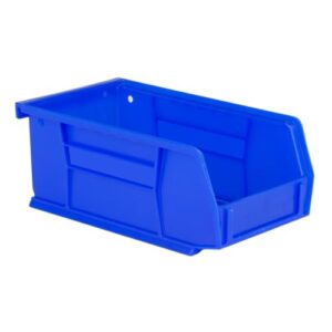 hudson exchange 7-1/2" x 4" x 3" plastic stackable storage bin and hanging container (blue)