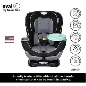 My Travel Tray Oval, USA Made. Extend Your Current Cup Holder to Hold a Cup Plus A Tray for Snacks, Toys and Accessories. Use in a Car Seat, Booster, Stroller, Golf Cart, Outdoor Chair. (Mint Green)