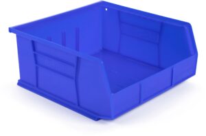 hudson exchange 11" x 11" x 5" plastic stackable storage bin and hanging container (blue)