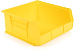 hudson exchange 11" x 11" x 5" plastic stackable storage bin and hanging container (yellow)