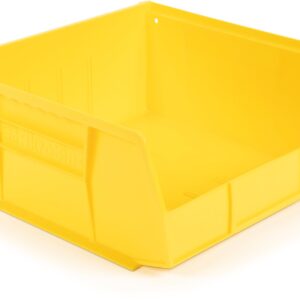 Hudson Exchange 11" x 11" x 5" Plastic Stackable Storage Bin and Hanging Container (Yellow)