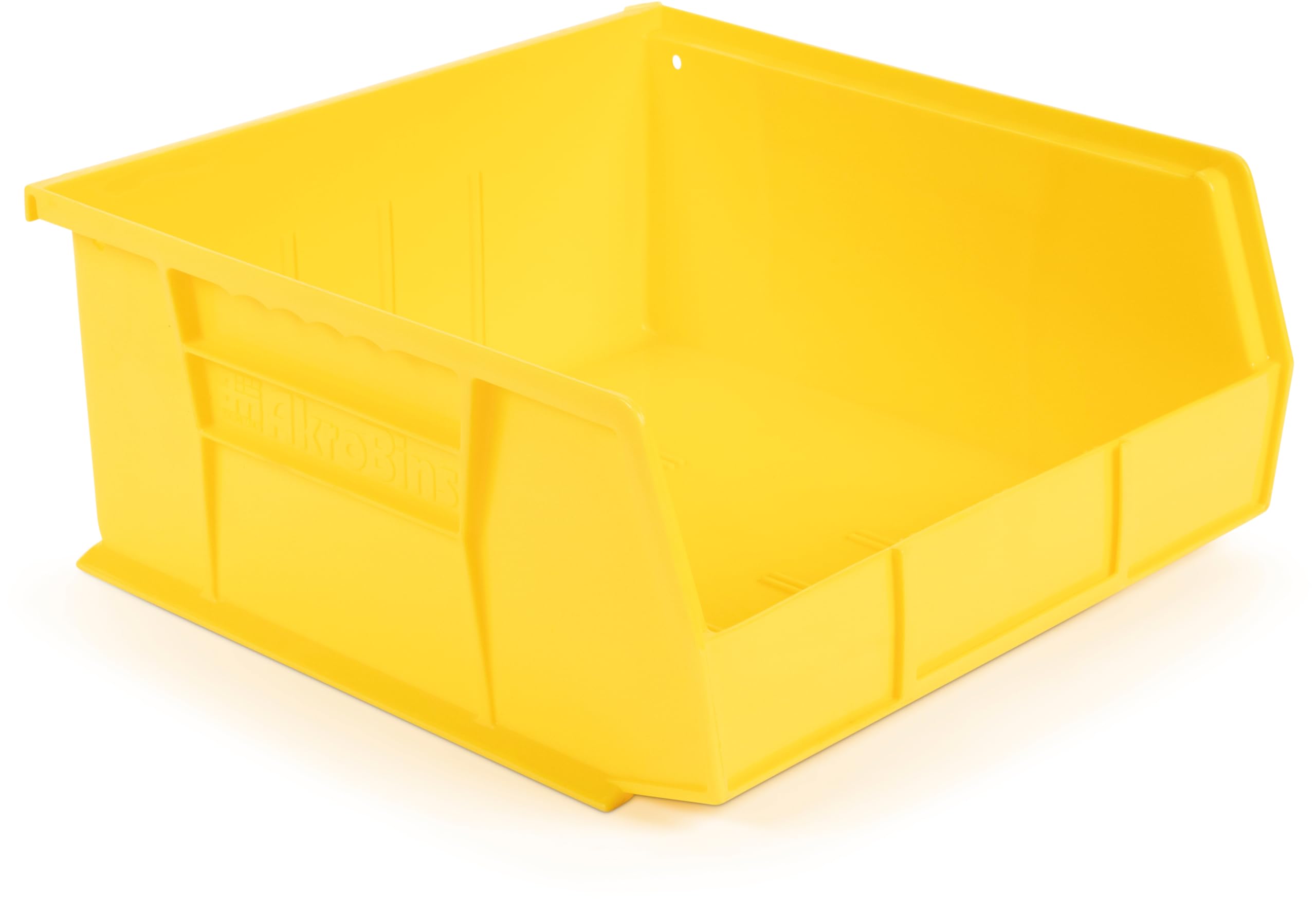 Hudson Exchange 11" x 11" x 5" Plastic Stackable Storage Bin and Hanging Container (Yellow)