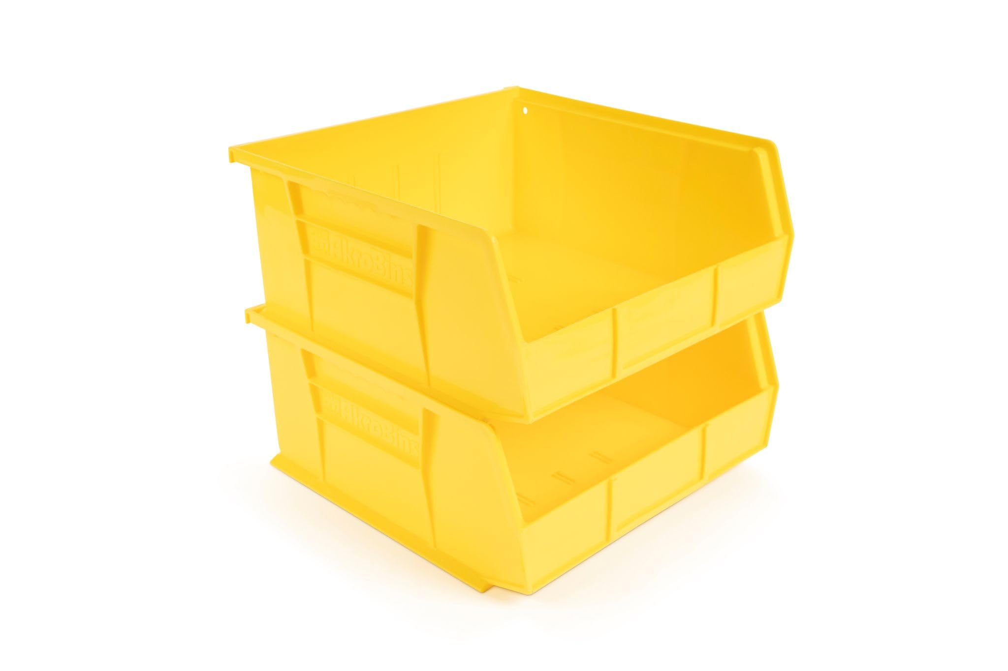 Hudson Exchange 11" x 11" x 5" Plastic Stackable Storage Bin and Hanging Container (Yellow)