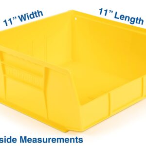 Hudson Exchange 11" x 11" x 5" Plastic Stackable Storage Bin and Hanging Container (Yellow)