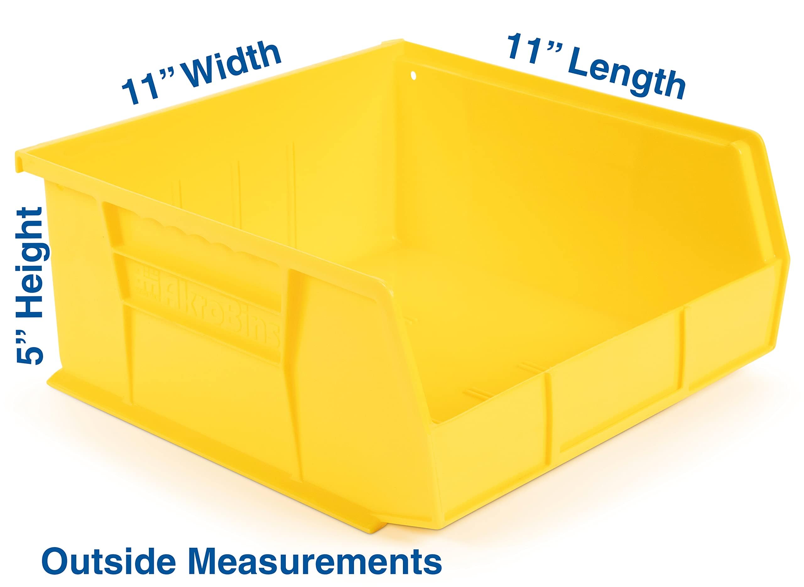 Hudson Exchange 11" x 11" x 5" Plastic Stackable Storage Bin and Hanging Container (Yellow)