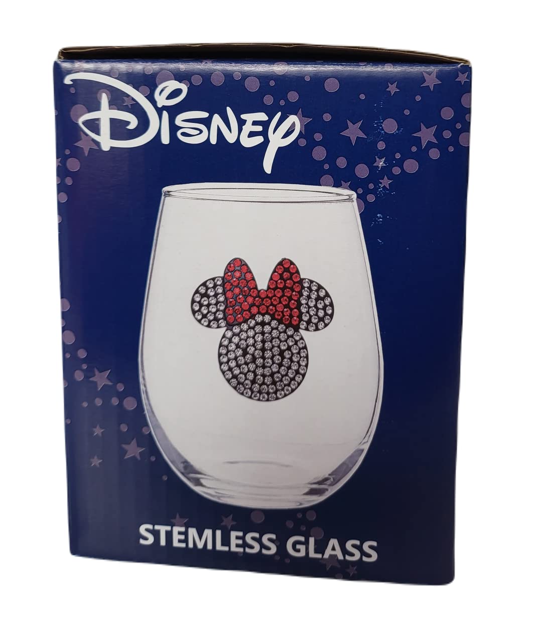 Disney Rhinestone | Stemless Wine Glass Inspired | Mickey Minnie Fan | Funny Birthday, Christmas, Mother's Day, Father's Day, Graduation Gift (Minnie)