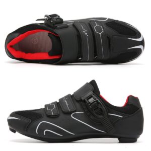 Vicogn Mens Womens Cycling Shoes Compatible with Peloton Indoor Bicycle Pedals Clip in Road Bike Shoes Pre-Installed with Look Delta Cleats (Whiter,US 6.5) 40