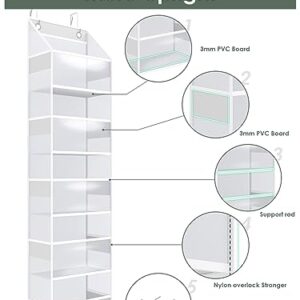 PHOTOONE 5-tier Over The Door Storage Hanging Organizer, Clear Hanging Storage Pantry Organizer, Large Capacity Door Organizer for Closet, Bedroom, Baby Nursery, Bathroom and Sundries