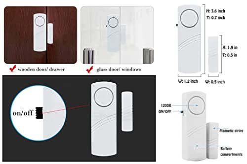 AVAHISTA Ultimate Home Security Bundle 3-in-1 Portable Door Lock Door Stop Alarm 2 Sets of Door/Window Sensor Alarms Heavy Duty Protection for Travel. Home/Apartment Security Package