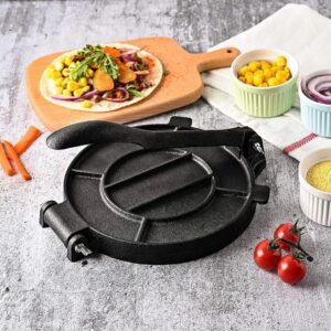 APLANAMOS - Heavy Duty 8 Inch Cast Iron Corn/Flour Tortilla Press, Roti Press, Tortillero