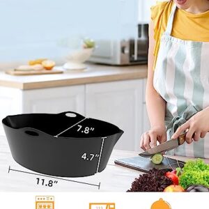 Ziimlpo Silicone Slow Cooker Liners Divider for 7-8 Quart Oval Crockpot, Reusable and Leak-proof Slow Cooker Divider Liner, BPA Free (Black）