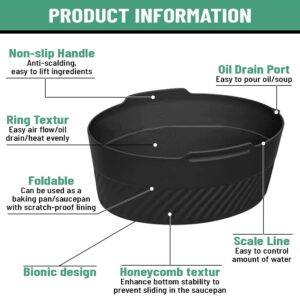 Crock Pot Liner - Silicone, Reusable Food Grade Slow Cookers Liner - Fits Oval CrockPot 6 Quart Slow Cookers and mini crockpot - Leakproof & Dishwasher Safe - Black