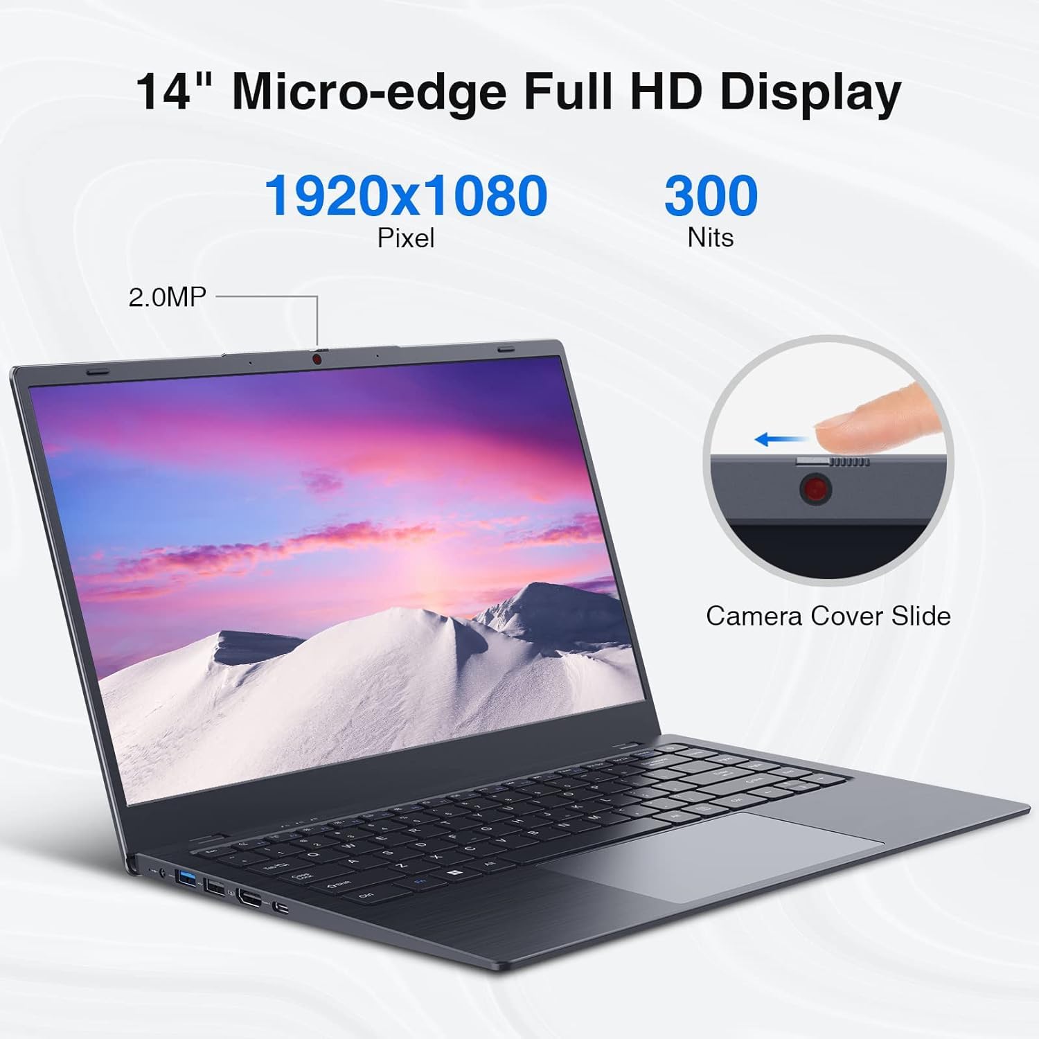 BiTECOOL Laptop Computer, 12GB RAM 256GB NVMe SSD, Intel N5095 Quad Core (up to 2.9GHz), 14-inch FHD IPS Display, Windows 11 Laptop, 2.4G/5G WiFi, BT4.2, Type C, Lightweight and Portable