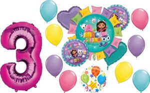 gabby's 3rd birthday party supplies dollhouse and cats balloon bouquet decorations