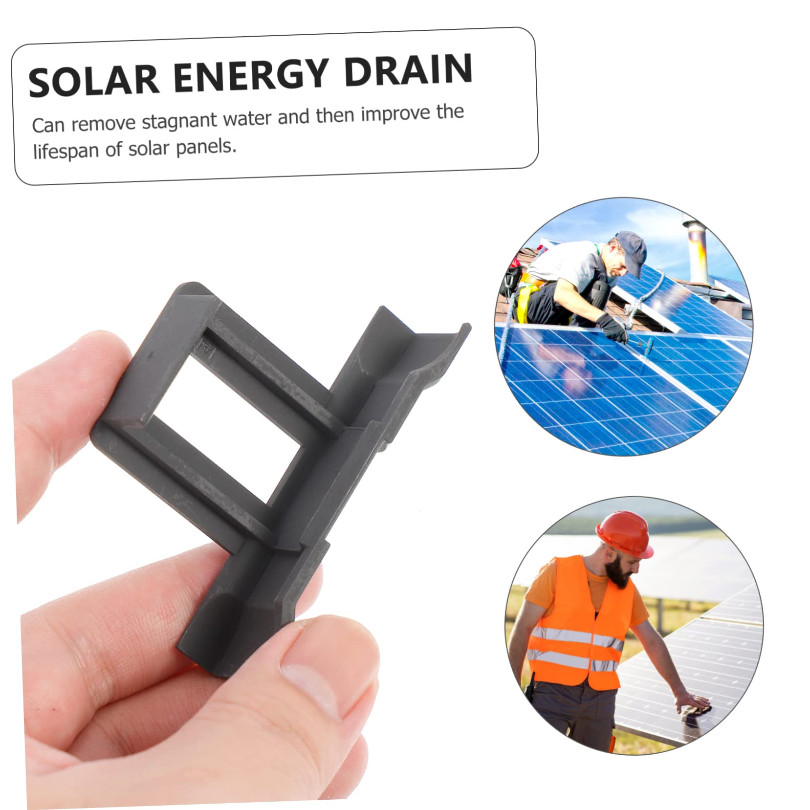 VILLCASE 30 Pcs Solar Drainage Buckle Clip Holder Solar Panel Water Clip Solar Panel Clamps Solar Panel Cleaning Solar Panel Water Clamp Solar Stagnant Clamp Automatic Battery Abs