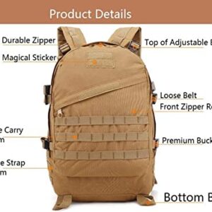 WIGGINOUT Tactical Backpack Military Large Army Daypacks (khaki)