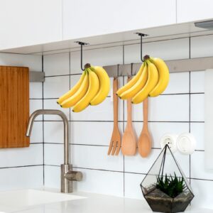 DAJIANG Banana Hook, Metal Banana Hanger Under Cabinet to Keep Bananas Fresh, Banana Holder for Bananas or Other Kitchen Items (Black)