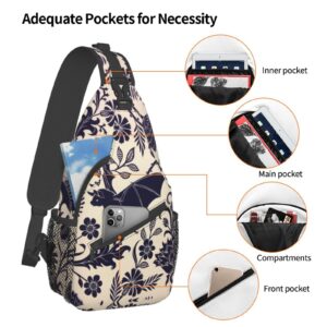 PETTDY Halloween Bat Sling Bag For Men Women Shoulder Backpack Chest Bags Crossbody Daypack For Hiking Camping Outdoor Trip