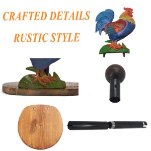 Paper Towel Holder Stand, Paper Towel Holder Countertop Wood with Rooster Decorations for Kitchen Farmhouse Villa Apartment Rooster Decor (Rooster)