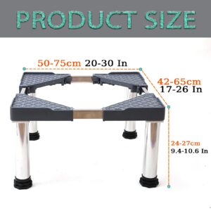 Washer and Dryer stand-Adjustable Refrigerator stand with 4 Heavy Duty Feet Increase 9.4~10.6 inch Height Max Load 570LB/260KG,YiHYSj