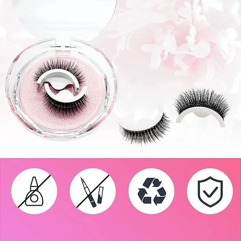 Self Adhesive Eyelashes, Reusable Self Adhesive Eyelashes, Self Adhesive Eyelashes Reusable Self Sticking, Reusable Eyelashes Self Adhesive, Reusable Self-adhesive Eyelashes Natural Look , Self Sticking, No Glue Eyelashes（2 Styles)