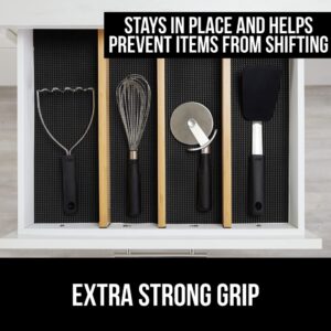 Gorilla Grip Drawer and Shelf Liner and Durable Kitchen Cutting Board, Shelf Liner Size 17.5 in x 10 FT, Strong Grip, Cutting Board Set of 3, Nonslip Handle and Border, Both in Black, 2 Item Bundle