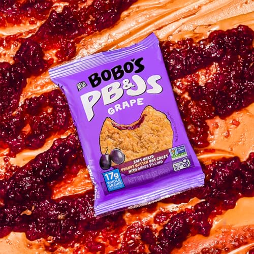 Bobo's Peanut Butter and Jelly Oat Snack Variety Pack, 10 Grape Flavored, 10 Strawberry Flavored, Healthy Everyday Snack