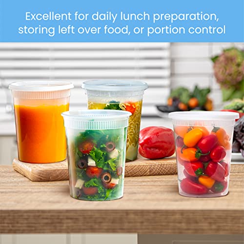 CONTAIN FRESH Deli Containers with Lids, Food Storage Containers with Lids 32 OZ (32 OZ -24 sets)