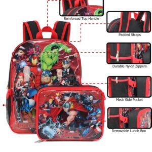 Ruz Marvel Avengers Backpack With Detachable Lunch Box (Red Multi)