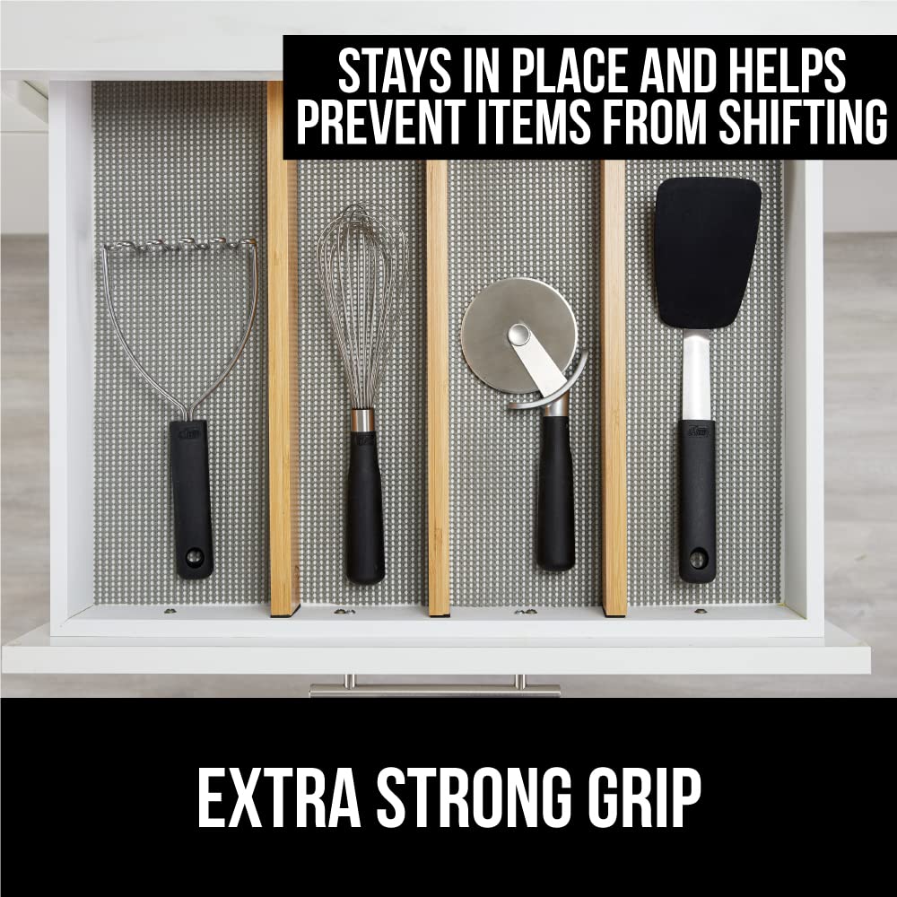 Gorilla Grip Drawer and Shelf Liner and Durable Kitchen Cutting Board, Shelf Liner Size 17.5 in x 10 FT, Strong Grip, Cutting Board Set of 3, Nonslip Handle and Border, Both in Gray, 2 Item Bundle