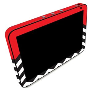 mightyskins skin compatible with amazon echo show 8 (gen 2) - red chevron | protective, durable, and unique vinyl decal wrap cover | easy to apply | made in the usa