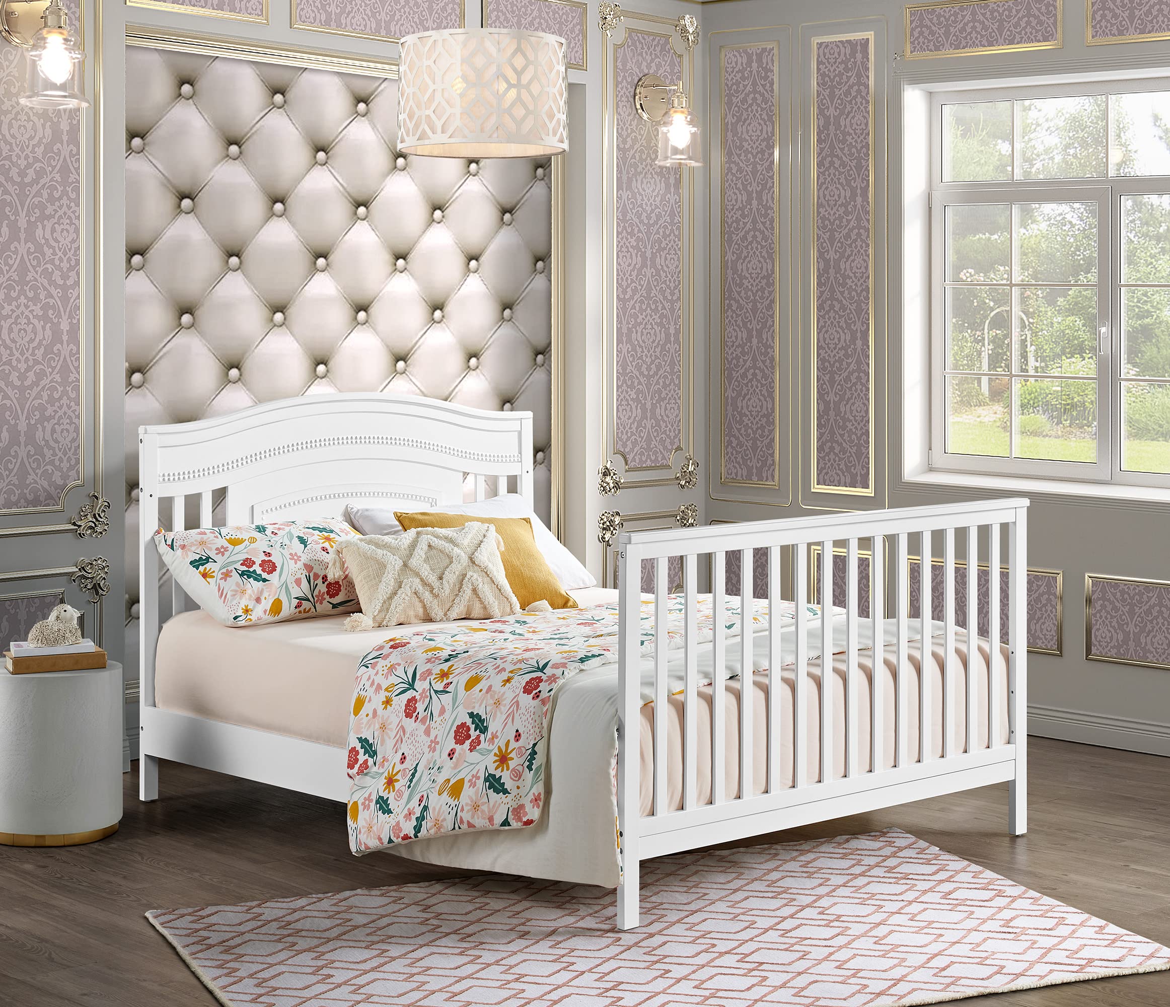 Oxford Baby Briella Crib to Full-Size Bed Conversion Kit, White, GreenGuard Gold Certified