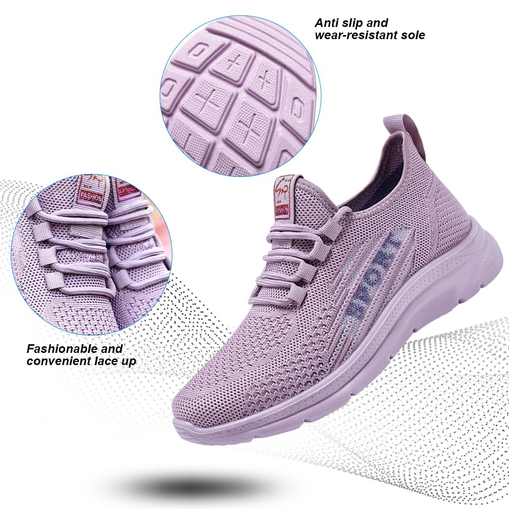 Cozystep Women's Walking Shoes Lightweight Running Sports Shoes Breathable Mesh Fashion Sneakers.