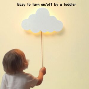 Azorteja Cloud-Night-Light for Bedroom, Kawaii Kids Cloud Lights for Baby Nursery, Cute Floating Cloud Lamp for Room Decor, Battery-Operated Hanging Cloud Night Lamp for Wall Decor, Warm White